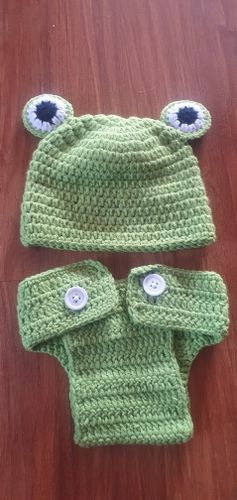 0-12 Months Frog Crochet Pattern Baby Beanie + Bloomer Set photo review