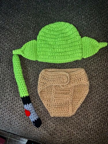 Baby Yoda Hat Beanie Newborn Boy Cartoon Costume For 0 - 6 Month Old. photo review