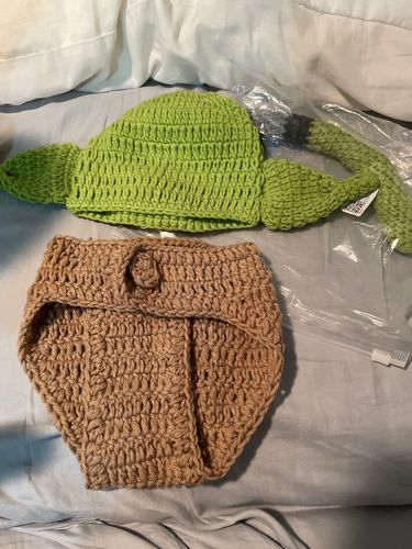 Baby Yoda Hat Beanie Newborn Boy Cartoon Costume For 0 - 6 Month Old. photo review