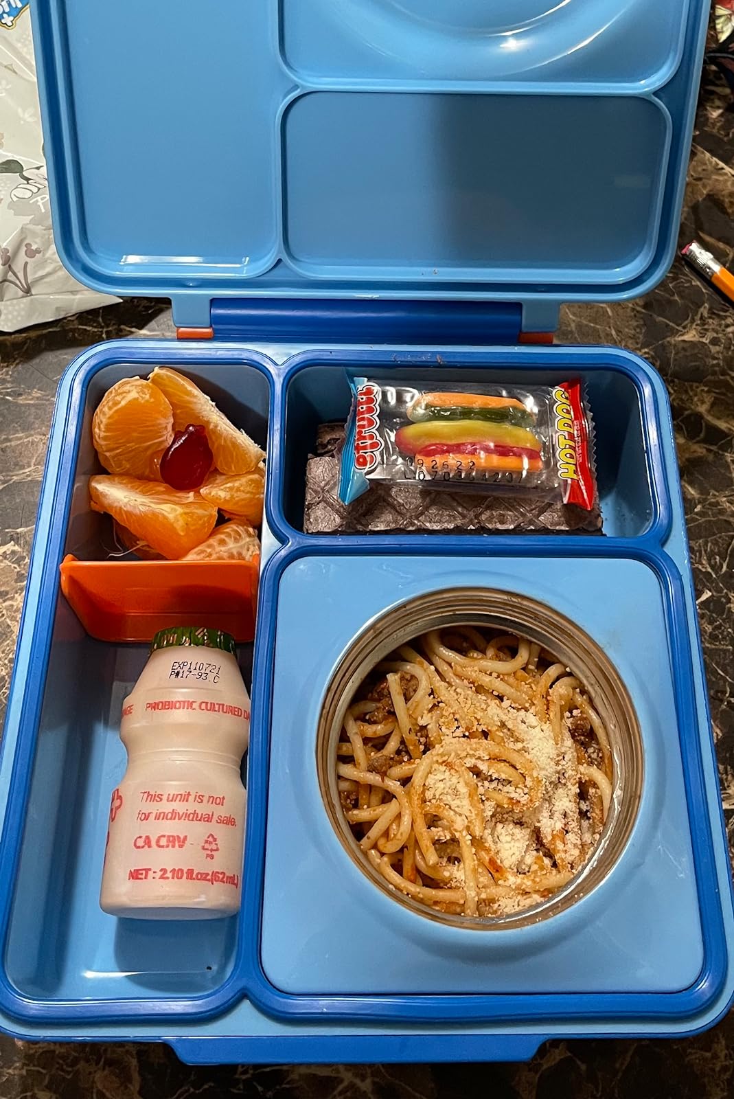 Bento-Box für Kinder, isolierte Bento-Lunchbox mit auslaufsicherem Thermosbehälter, 3 Fächer photo review