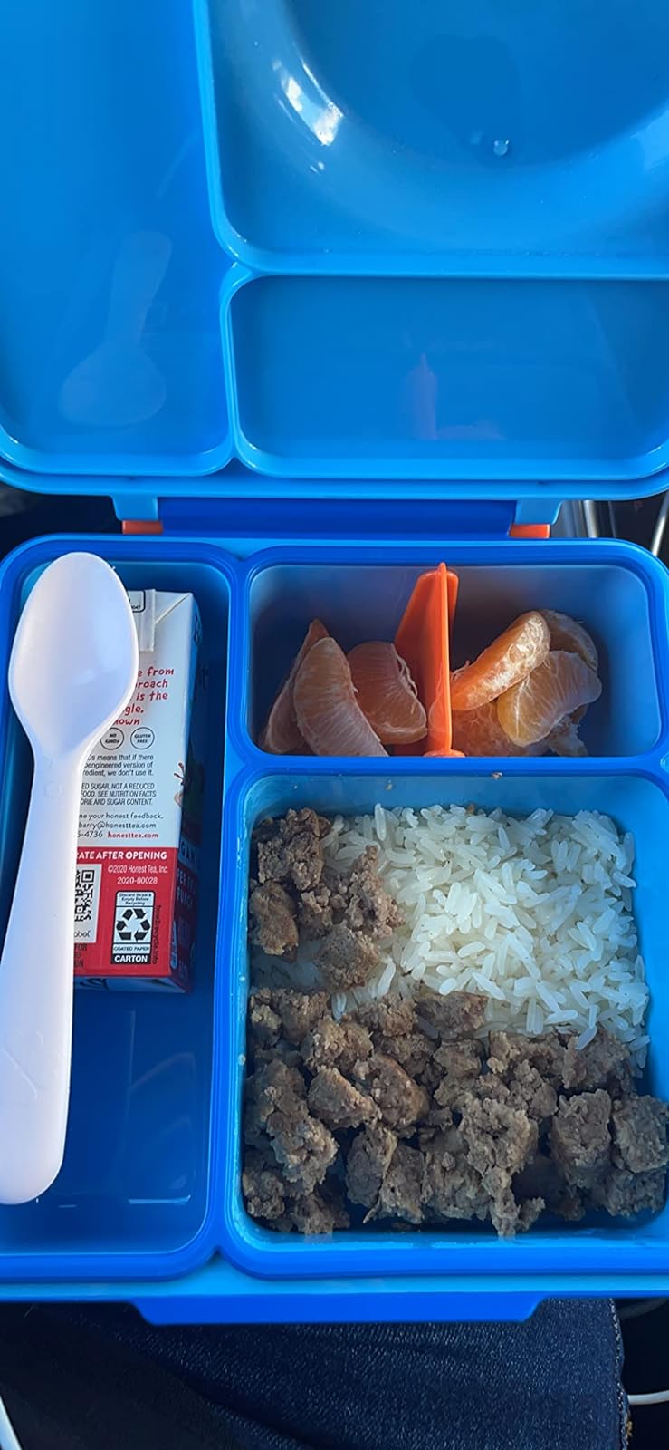 Bento-Box für Kinder, isolierte Bento-Lunchbox mit auslaufsicherem Thermosbehälter, 3 Fächer photo review