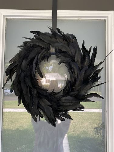 Black Halloween Feathers Wreath photo review