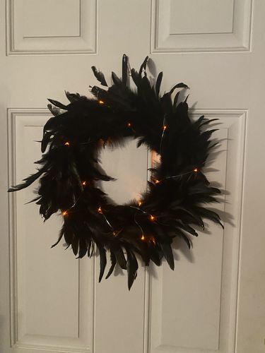 Black Halloween Feathers Wreath photo review