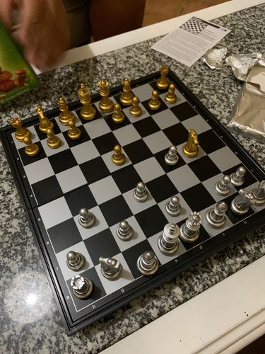 Chess Set With High Quality Chessboard Gold Silver photo review