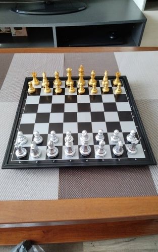 Chess Set With High Quality Chessboard Gold Silver photo review