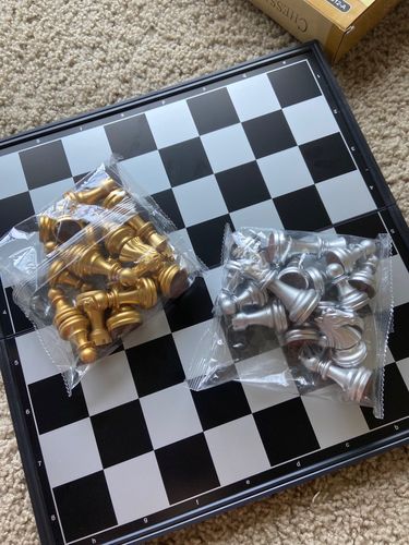 Chess Set With High Quality Chessboard Gold Silver photo review