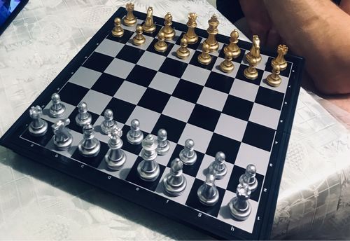 Chess Set With High Quality Chessboard Gold Silver photo review