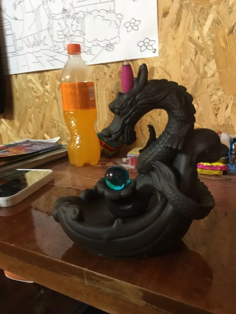 Dragon With The Gem Aromatherapy Waterfall Incense Burner For Gift, Home And Office With 20 Incense photo review