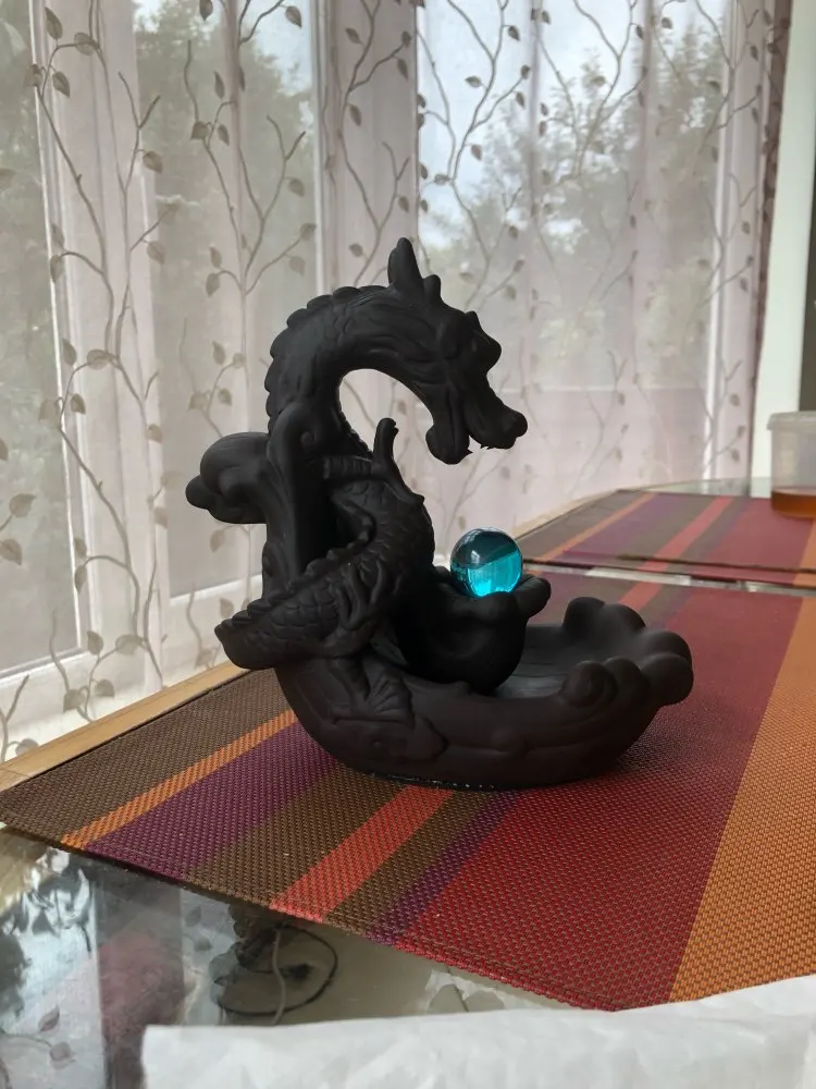 Dragon With The Gem Aromatherapy Waterfall Incense Burner For Gift, Home And Office With 20 Incense photo review