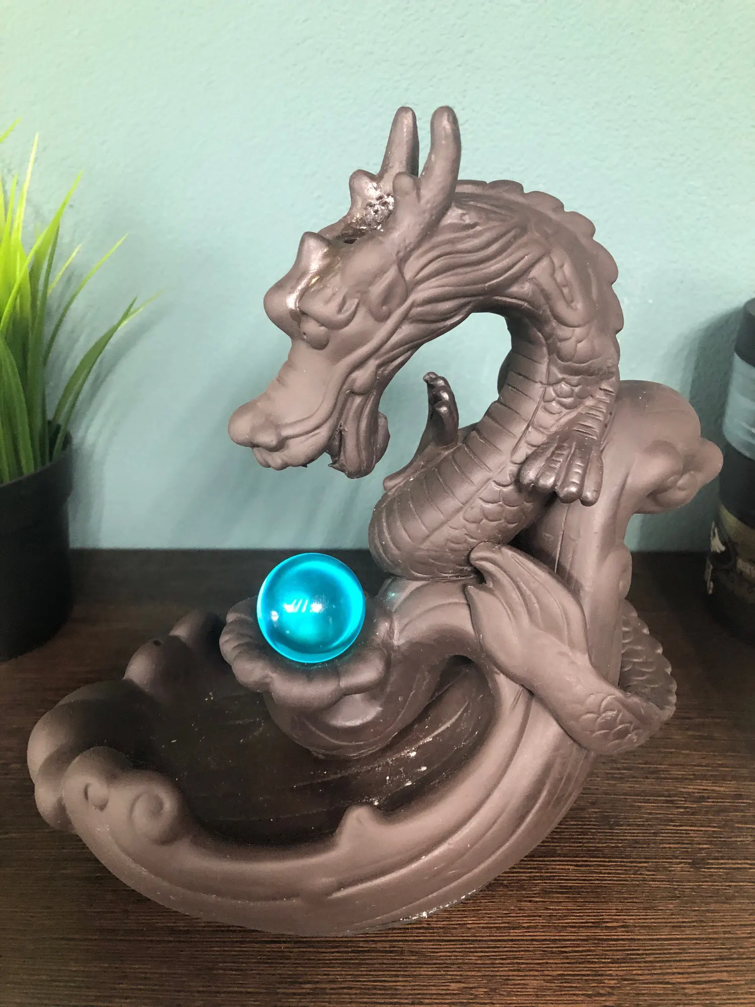 Dragon With The Gem Aromatherapy Waterfall Incense Burner For Gift, Home And Office With 20 Incense photo review