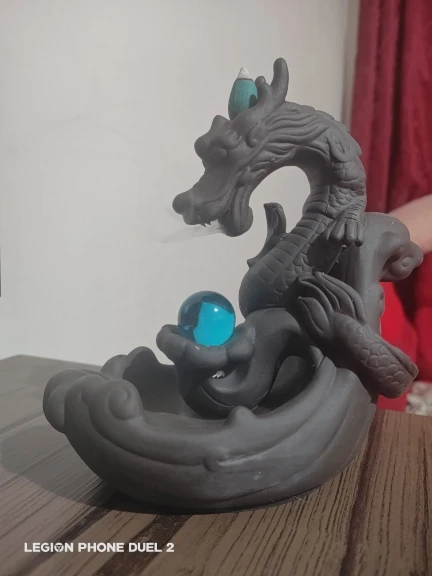 Dragon With The Gem Aromatherapy Waterfall Incense Burner For Gift, Home And Office With 20 Incense photo review