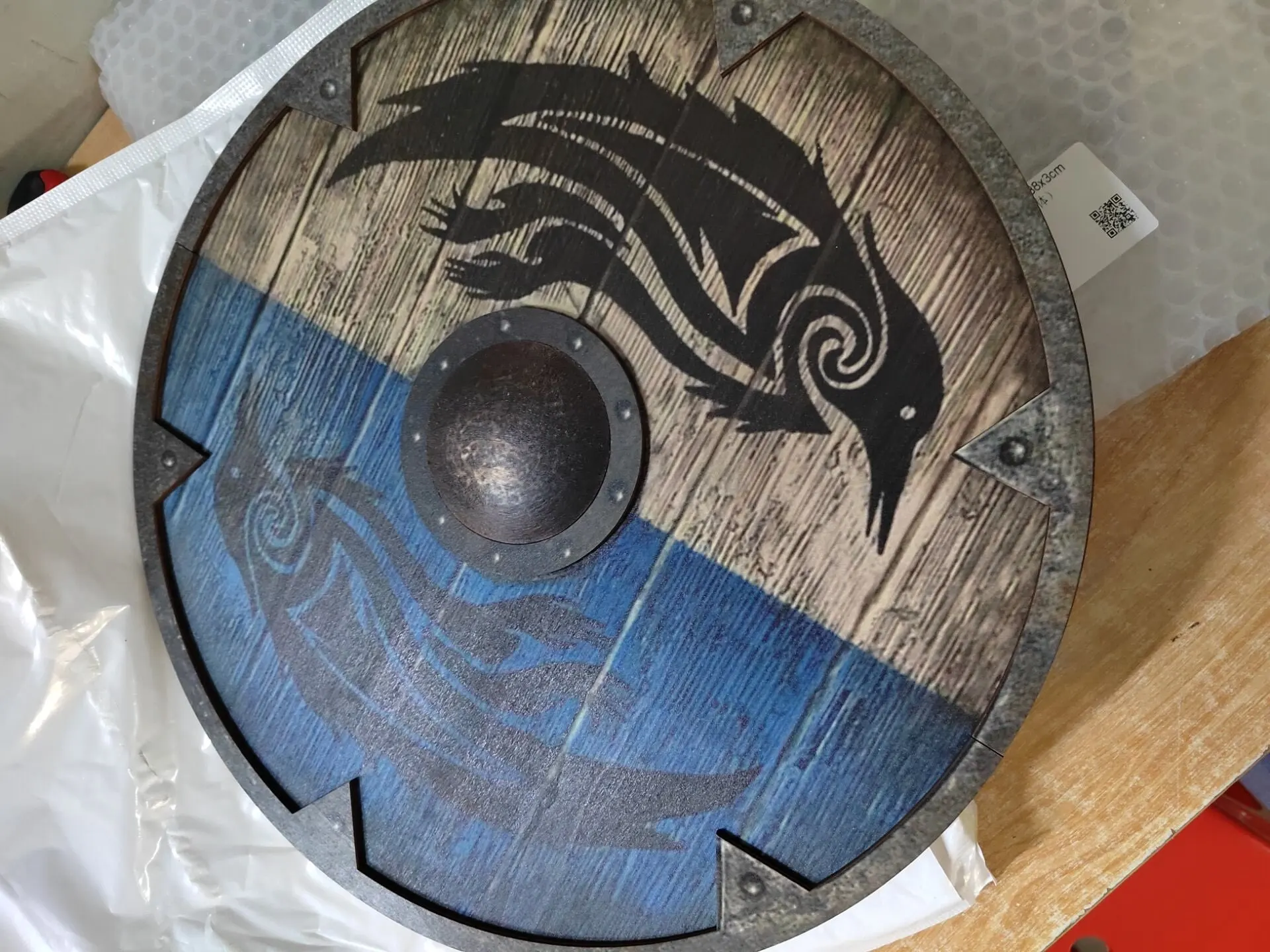 Eivor Valhalla Raven War Pattern Viking Shield photo review