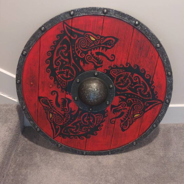 Eivor Valhalla Raven War Pattern Viking Shield photo review