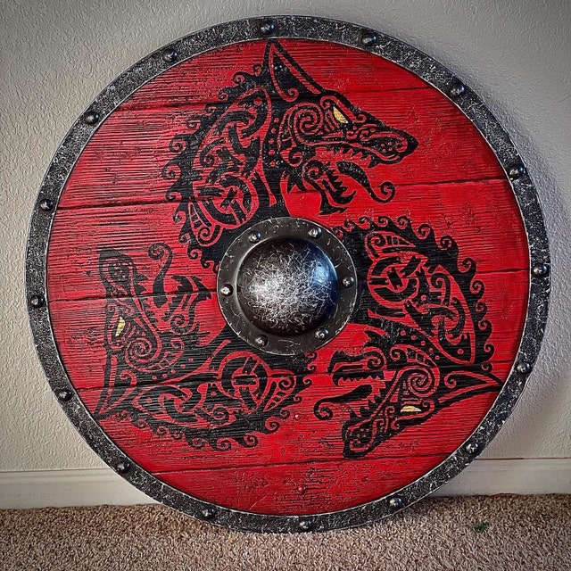 Eivor Valhalla Raven War Pattern Viking Shield photo review