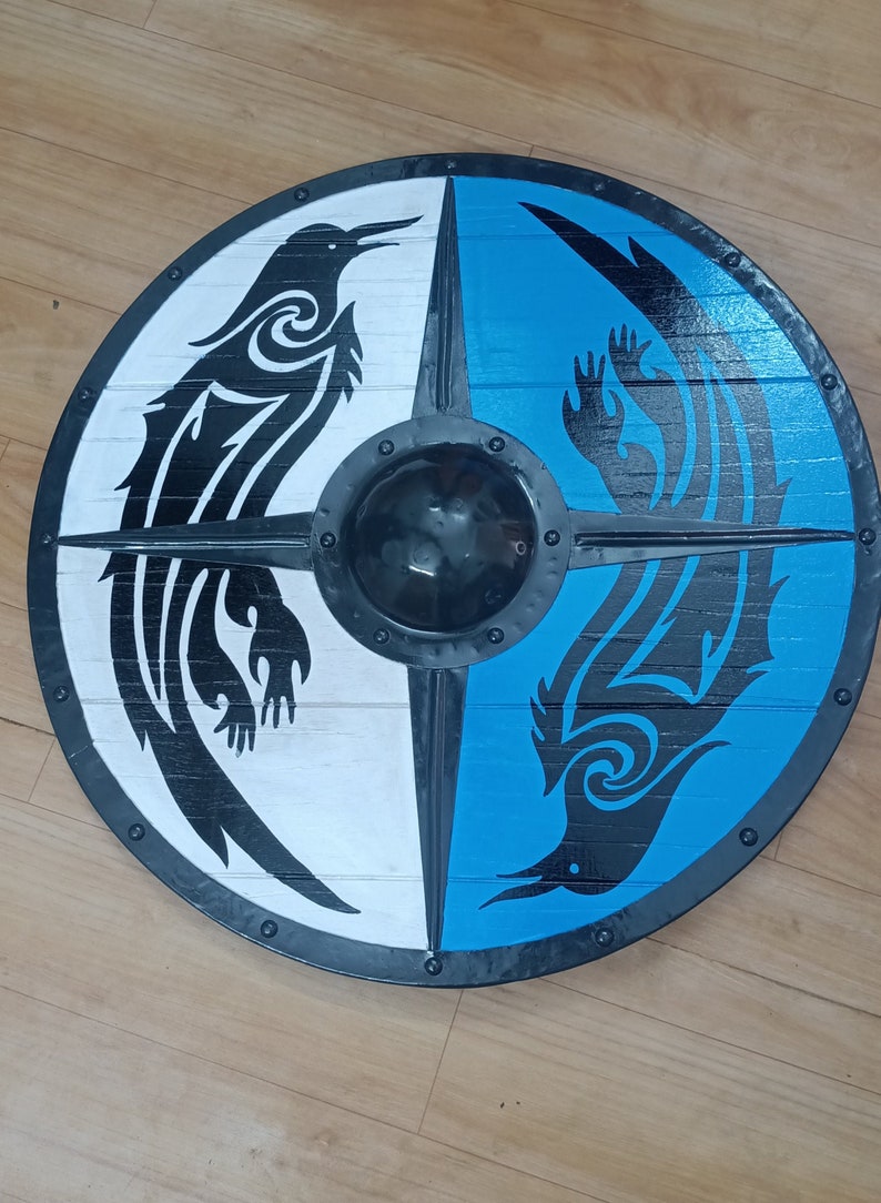 Eivor Valhalla Raven War Pattern Viking Shield photo review