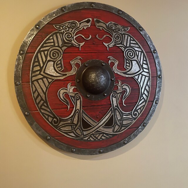 Eivor Valhalla Raven War Pattern Viking Shield photo review