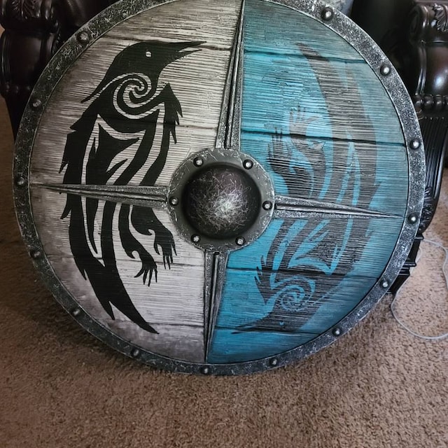 Eivor Valhalla Raven War Pattern Viking Shield photo review