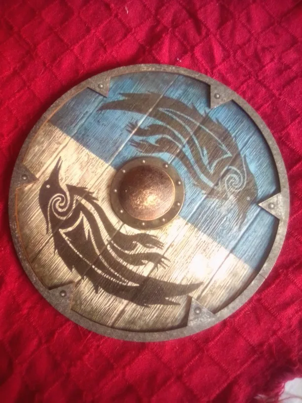 Eivor Valhalla Raven War Pattern Viking Shield photo review