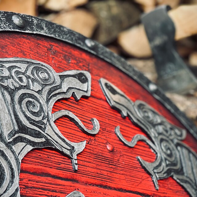 Eivor Valhalla Raven War Pattern Viking Shield photo review