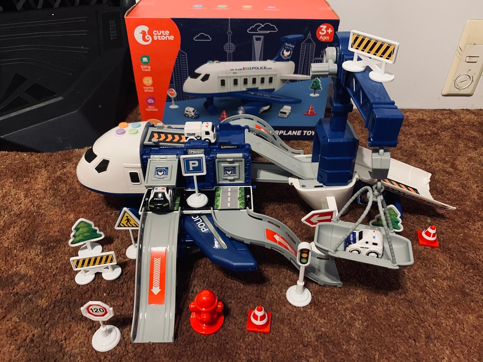 Extra Large Airplane Vehicle Play Sets Police Construction Or Fireman Toys photo review