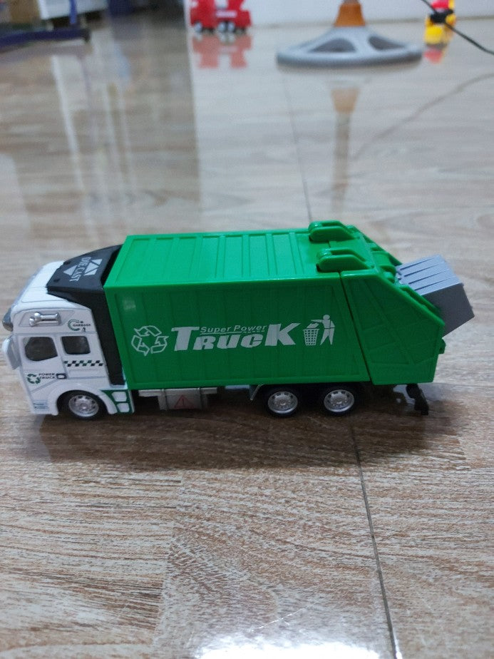 Garbage Truck Toy Friction-Powered Waste Management Recycling Truck Toy Set photo review