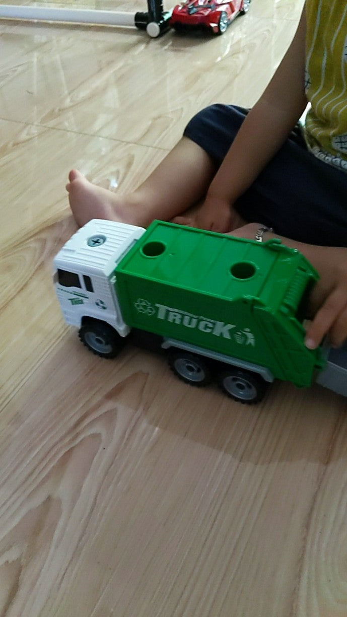 Garbage Truck Toy Friction-Powered Waste Management Recycling Truck Toy Set photo review