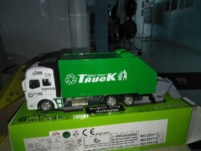 Garbage Truck Toy Friction-Powered Waste Management Recycling Truck Toy Set photo review