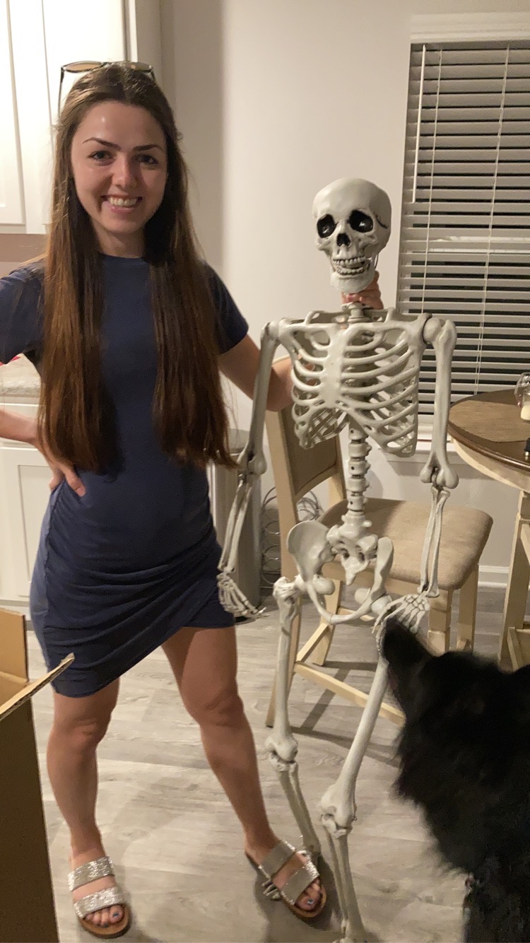 Halloween Prop 5Ft Skeleton Full Size Giant Decoration Skeleton Skull Hand Lifelike Fake Human Body photo review