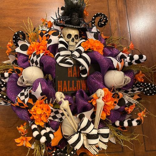 Halloween Purple Skull Wreath photo review