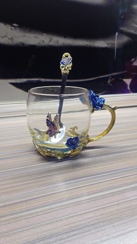 Handmade Enamel Butterfly Rose Cup (Various Designs) photo review