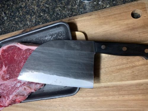 Heavy Forge Custom Serbian Handmade Kitchen Meat Veable Butcher Knife photo review