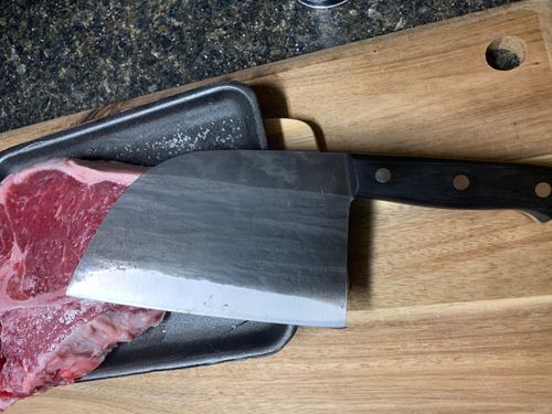 Heavy Forge Custom Serbian Handmade Kitchen Meat Veable Butcher Knife photo review