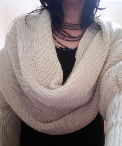 Knitted Wrap Scarf With Sleeves photo review