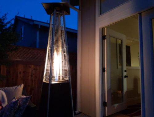 Premium-Terrassenheizungsabdeckung für den Außenbereich, Propangas-Heizung, Gas-Feuerstelle, Röhrenlampe photo review