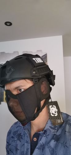 Tactical Foldable Mesh Mask With Ear Protection photo review