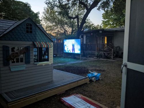 Portable Outdoor Movie Projector Screen - 150" photo review