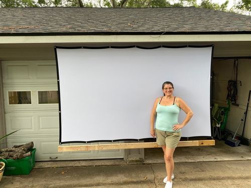 Portable Outdoor Movie Projector Screen - 150" photo review