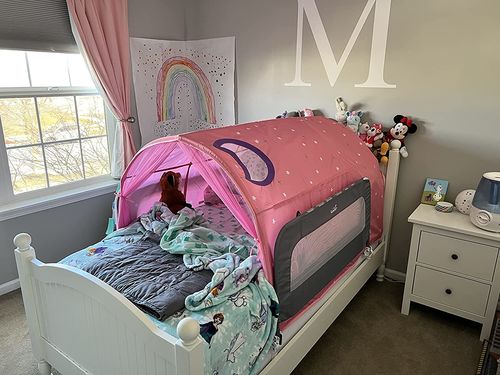 Premium Indoor Pop Up Bed Tent Kids Twin Size Over Bed Tent Topper photo review