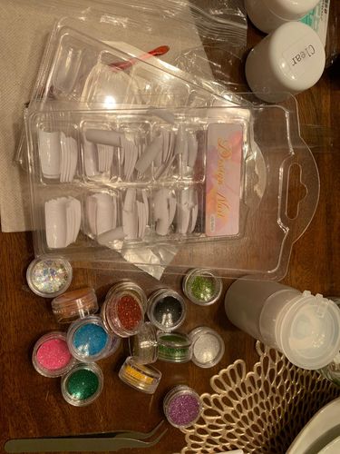 Professional Acrylic Nails Kit With Lamp For Manicure photo review