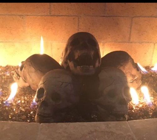 Reusable Ceramic Human Skull Flame Fireproof Logs For Bonfires, Fireplaces, Fire Pits, Gothic Flame photo review