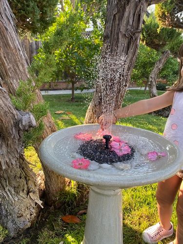 Solar Powered Bird Bath Water Fountain Pump - Garden And Pond photo review