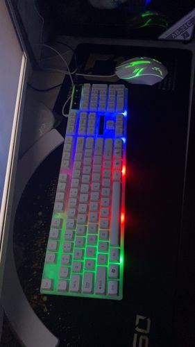 Wireless Gamer Keyboard And Mouse Set Competitive Usb Rainbow Backlight For Pc photo review